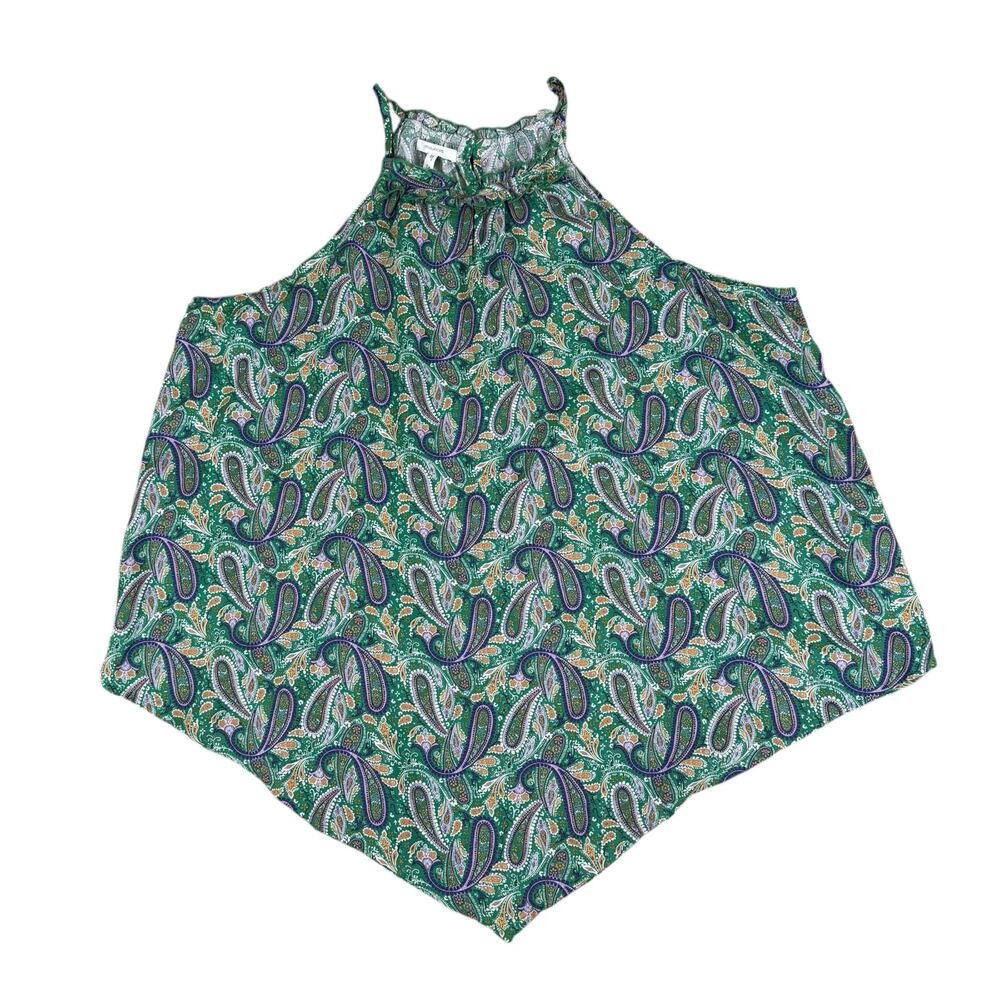 Maurices Womens Handkerchief Top Size 1X Paisley High Neck Boho Summer Spring